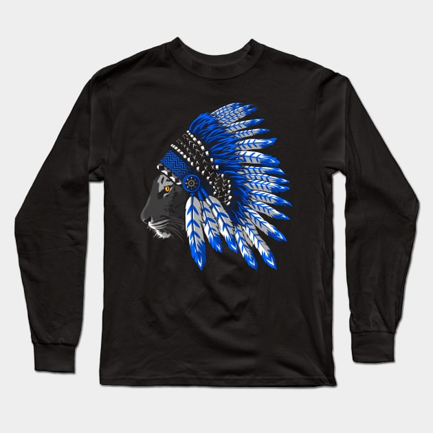 Indian chief tiger Long Sleeve T-Shirt by albertocubatas